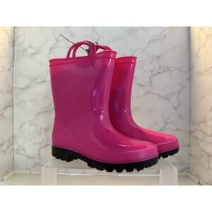 ZOOGS Hot Pink Rain or Garden Boots Girls Size 13, Black Soles Brand New